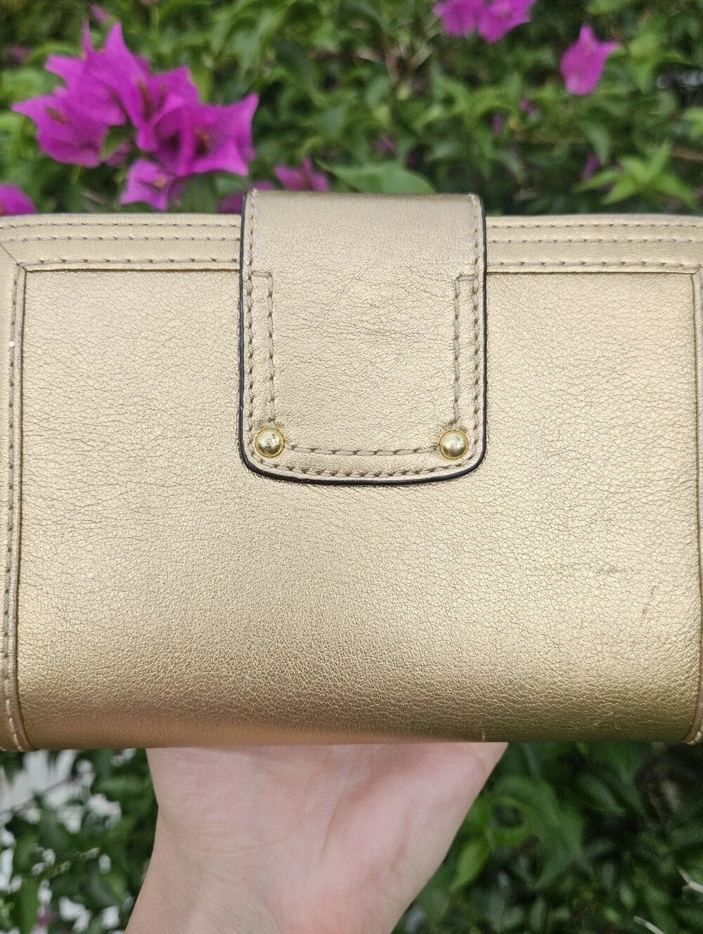 Vintage Coach Legacy Metallic Gold Turnlock Agenda Planner Organizer